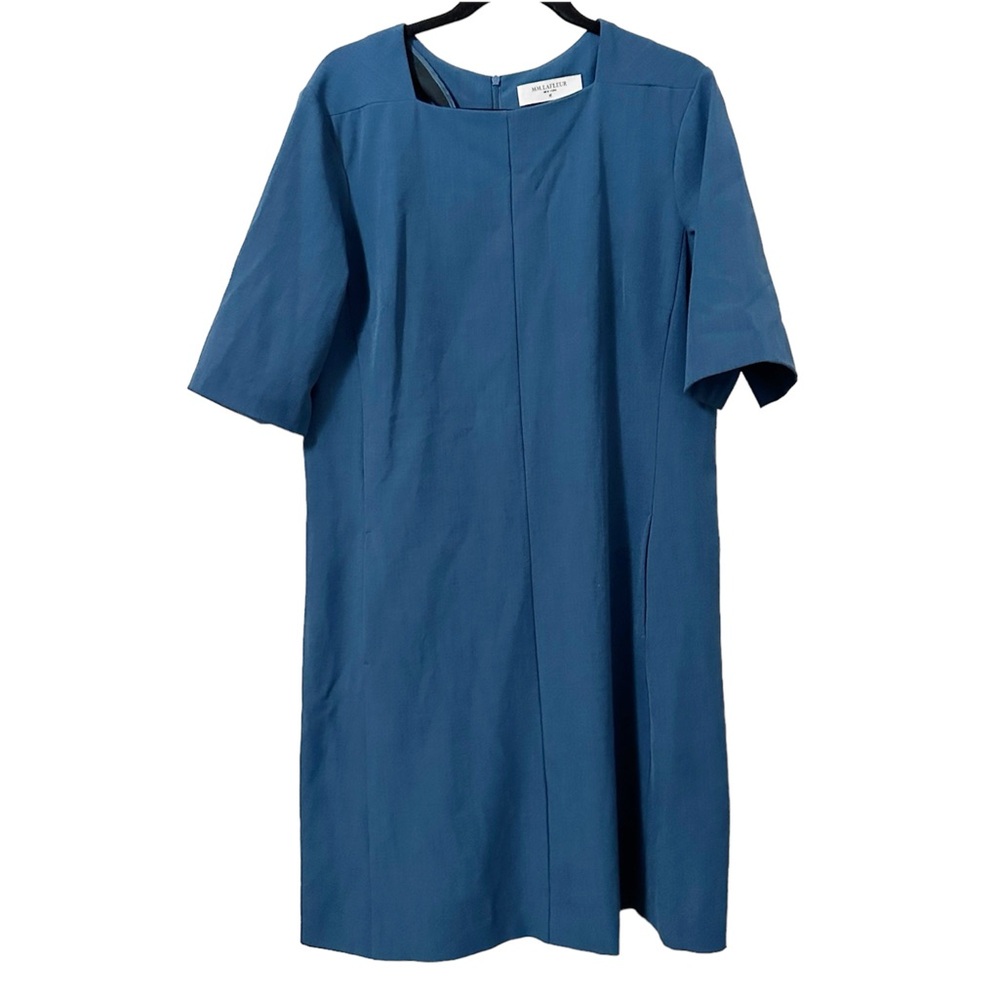 MM Lafleur Blue Sz 16‎ Sheath Dress Shirt Sleeve